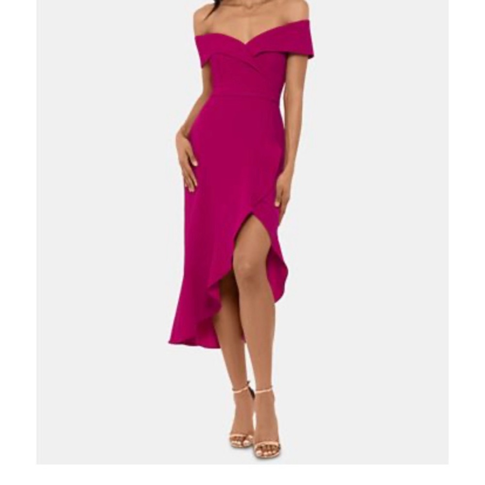 XSCAPE - Stunning!!!!  EUC Xscape Magenta Midi Dress